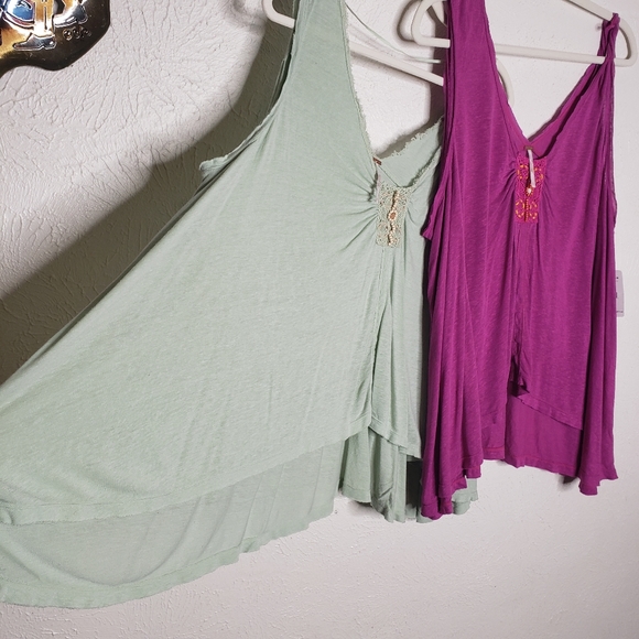 Free People New Vibes Tank Bundle Pink & Green - Picture 6 of 13